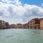 View from the water of Venice's Grand Canal.