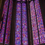 Impressive stained glass windows inside Amiens Cathedral.