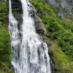 The impressive Brekkefossen waterfall just outside of Flam, Norway.