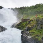 The impressive Kjosfossen waterfall along the Flam railway.