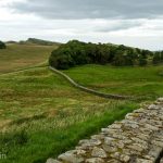 Hadrian's Wall running through the northern English countryside.
