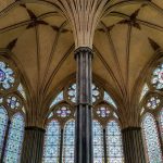 The tree-like chapter house of Salisbury Cathedral. This is also where one of the four remaining original copies of Magna Carta is kept.