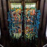 The perfect mirror of the Font of Salisbury Cathedral.