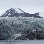 Svalbard's Esmark Glacier is full of streaks of dirt that have been carried along by the ice for thousands of years.