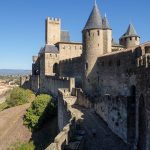 The imposing double wall fortifications of Carcasonne.