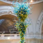 Glass artwork hanging inside the V&A Museum.