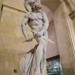 Marble sculpture of the Greek general Philopoemen, in the Louvre Museum.