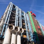 The eye-catching colourful facade of the Pompidou Centre, home of Paris' modern & contemporary arts.