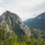The view from the ruined castle of Puilaurens, in the foothills of the Pyrenees Mountains.