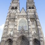 The imposing entrance to Tours cathedral.