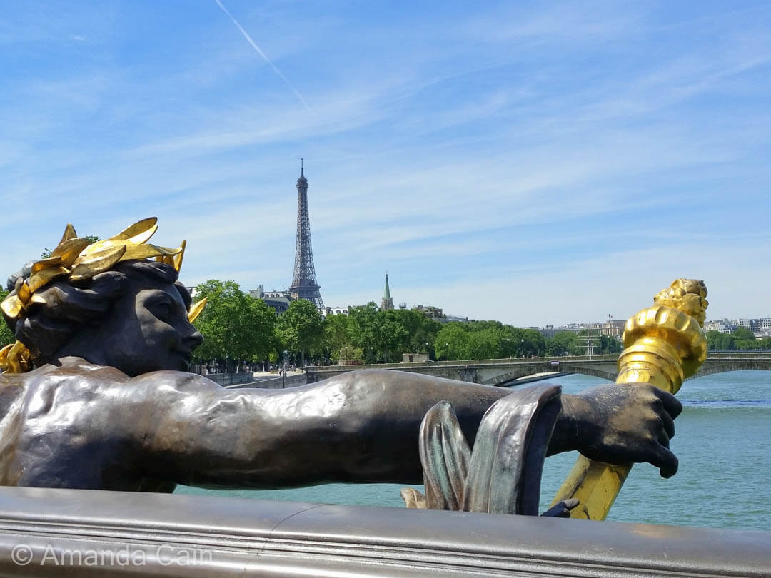 The Eiffel Tower from the Pont Alexandre III in Paris.