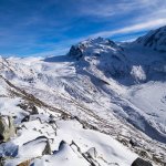 The Gorner Glacier in the Swiss Alps.