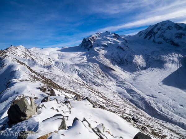 The Gorner Glacier in the Swiss Alps.