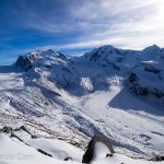 The Gorner Glacier in the Swiss Alps.
