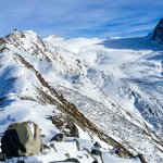 The Gorner Glacier in the Swiss Alps.