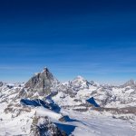 The reverse view of the Matterhorn from the top of the Klein Matterhorn (Little Matterhorn).