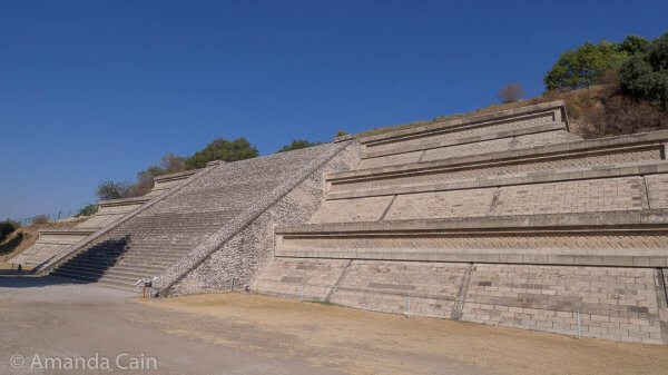 This section of one of the layers from Cholula's Great Pyramid has been completely reconstructed.