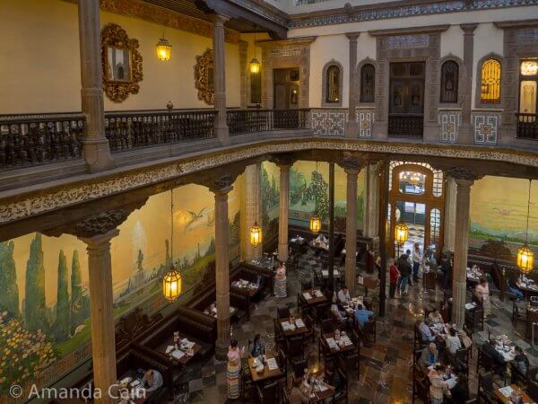 The restaurant inside the House of Tiles.