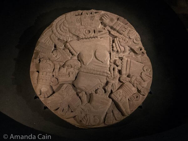 A giant stone disc showing the goddess Coyolxauhqui dismembered. When the disc was rediscovered in 1790 they put it on public display. But then the indigenous people started worshipping their old goddess so the authorities decided to rebury the stone and it stayed forgotten until the 1970s.