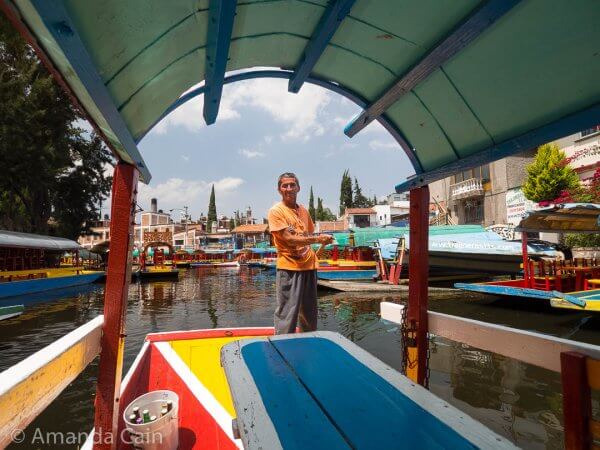 Heading off from the docks to the canals of Xochimilco.