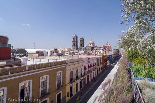Colourful colonial buildings of Puebla.
