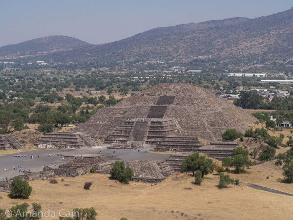 The Pyramid of the Moon in Teotihuacan.