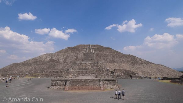The massive Pyramid of the Sun at Teotihuacan.