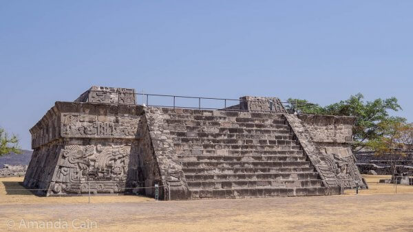 The Temple of the Feathered Serpent at Xochicalco.